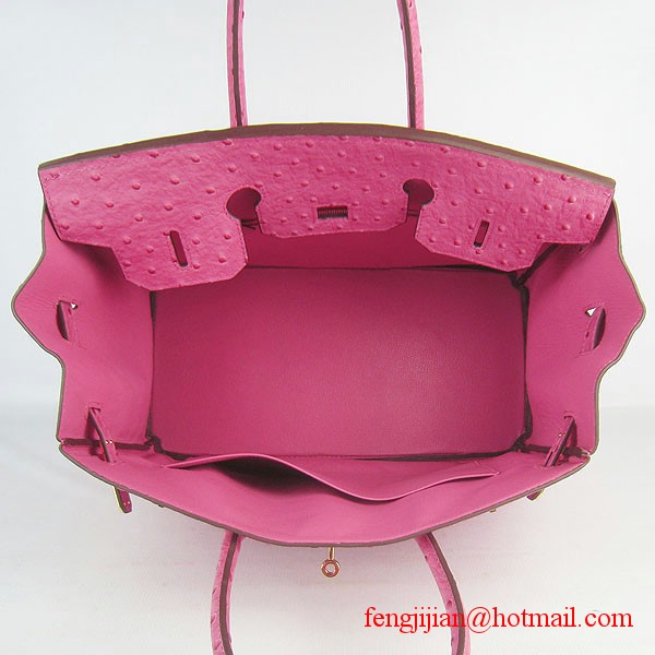 Hermes Birkin 35cm Ostrich Veins Handbag Light Peachblow 6089 Gold Hardware